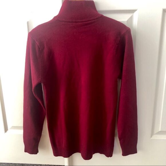 Men’s super soft long sleeved burgundy sweater Med - Picture 2 of 6